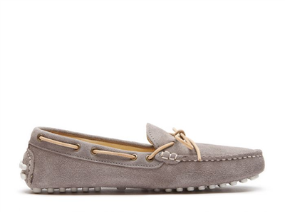Chatham Ladies Aria Suede Driving Moccasins - Grey